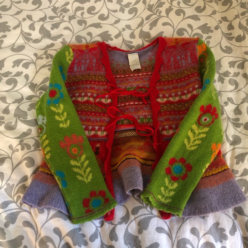 Vintage Oilily Tie Front Sweater